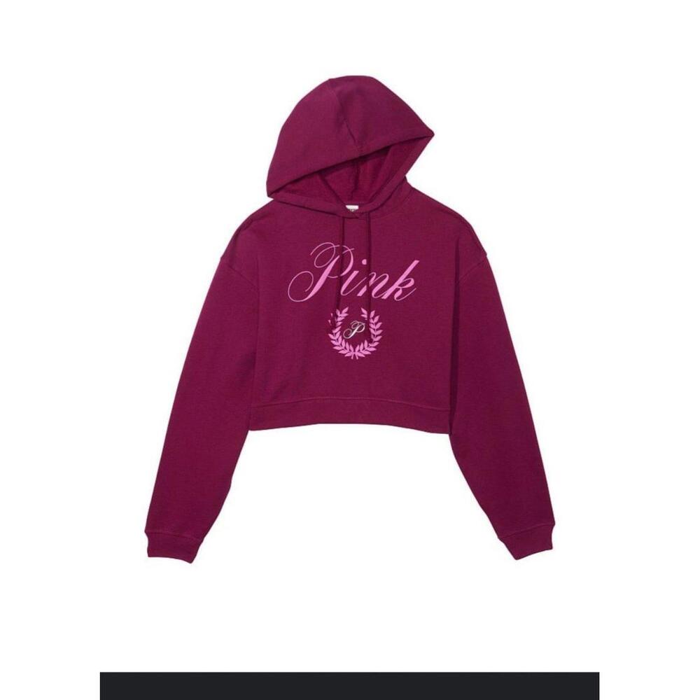 Victoria’s Secret PINK Everyday Cropped Pullover Hoodie Sweatshirt Women Size M